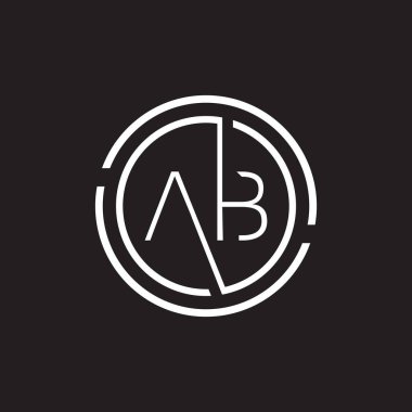 Lüks harf AB logo tasarımı. Kraliyet premium harfi AB logo tasarım vektör şablonu