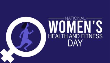 Her yıl eylülde Ulusal Kadın Sağlık ve Spor Günü kutlanır. sancak tasarımı şablonu Vektör illüstrasyon arkaplan tasarımı.