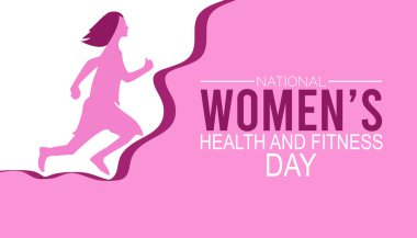 Her yıl eylülde Ulusal Kadın Sağlık ve Spor Günü kutlanır. sancak tasarımı şablonu Vektör illüstrasyon arkaplan tasarımı.