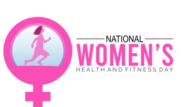 Her yıl eylülde Ulusal Kadın Sağlık ve Spor Günü kutlanır. sancak tasarımı şablonu Vektör illüstrasyon arkaplan tasarımı.