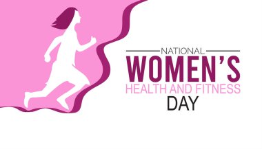 Her yıl eylülde Ulusal Kadın Sağlık ve Spor Günü kutlanır. sancak tasarımı şablonu Vektör illüstrasyon arkaplan tasarımı.