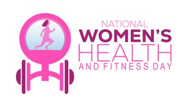 Her yıl eylülde Ulusal Kadın Sağlık ve Spor Günü kutlanır. sancak tasarımı şablonu Vektör illüstrasyon arkaplan tasarımı.