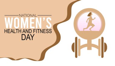 Her yıl eylülde Ulusal Kadın Sağlık ve Spor Günü kutlanır. sancak tasarımı şablonu Vektör illüstrasyon arkaplan tasarımı.