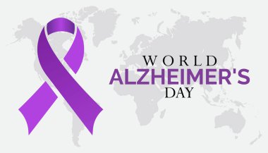 Dünya Alzheimer Günü her yıl eylülde kutlanır. sancak tasarımı şablonu Vektör illüstrasyon arkaplan tasarımı.