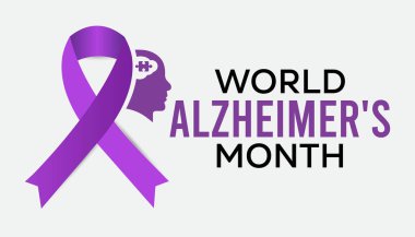 Dünya Alzheimer Ayı her yıl eylülde gözlemlenir. sancak tasarımı şablonu Vektör illüstrasyon arkaplan tasarımı.