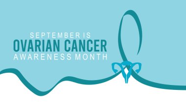 Yumurtalık Kanseri Farkındalığı Ayı her yıl Eylül ayında gözlemlenmektedir. Tatil konsepti arka planı, pankart, pankart, pankart tasarımı Vektör illüstrasyon tasarımı.