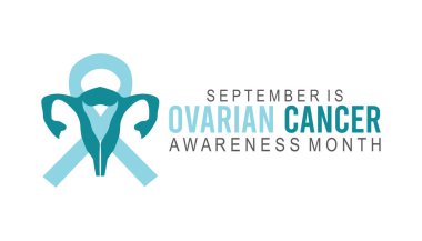 Yumurtalık Kanseri Farkındalığı Ayı her yıl Eylül ayında gözlemlenmektedir. Tatil konsepti arka planı, pankart, pankart, pankart tasarımı Vektör illüstrasyon tasarımı.