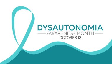 Dissautonomi Farkındalık Ayı her yıl Ekim ayında gözlemlenir. Tatil konsepti arka planı, pankart, pankart, pankart tasarımı Vektör illüstrasyon arka plan tasarımı.