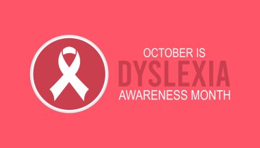 Dyslexia Awareness Month is observed every year on October.Holiday concept background, placard, banner design template Vector illustration background design. clipart