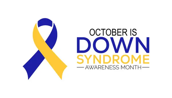 Down Sendromu Farkındalık Ayı her yıl Ekim ayında gözlemlenmektedir. Tatil konsepti arka planı, pankart, pankart, pankart tasarımı Vektör illüstrasyon arka plan tasarımı.