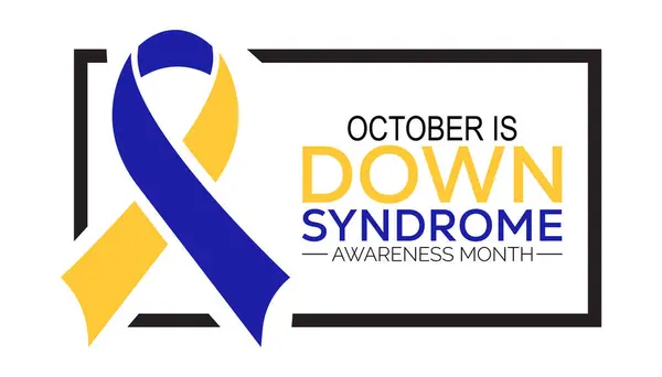 Down Sendromu Farkındalık Ayı her yıl Ekim ayında gözlemlenmektedir. Tatil konsepti arka planı, pankart, pankart, pankart tasarımı Vektör illüstrasyon arka plan tasarımı.