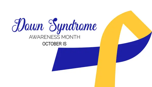 Down Sendromu Farkındalık Ayı her yıl Ekim ayında gözlemlenmektedir. Tatil konsepti arka planı, pankart, pankart, pankart tasarımı Vektör illüstrasyon arka plan tasarımı.