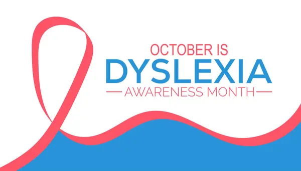 Disleksi Farkındalık Ayı her yıl Ekim ayında gözlemlenir. Tatil konsepti arka planı, pankart, pankart, pankart tasarımı Vektör illüstrasyon arka plan tasarımı.