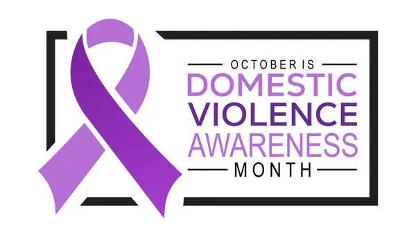 Aile içi Şiddet Farkındalığı Ayı her yıl Ekim ayında gözlemlenmektedir. Tatil konsepti arka planı, pankart, pankart, pankart tasarımı Vektör illüstrasyon tasarımı tasarımı.