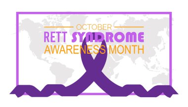 Rett Sendromu Farkındalık Ayı her yıl ekim ayında gözlemlenir. Tıbbi Sağlık Bilinci kavramı. arkaplan, pankart, panner şablon Vektör illüstrasyon tasarımı.