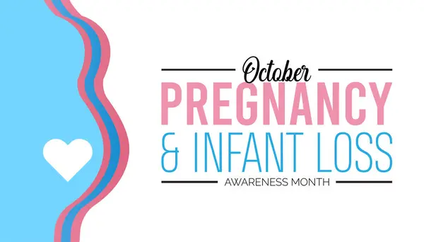 Hamilelik ve Bebek Kayıp Bilinci Ayı her yıl ekim ayında gözlemlenir. Tıbbi Sağlık Bilinci kavramı. arkaplan, pankart, panner şablon Vektör illüstrasyon tasarımı.