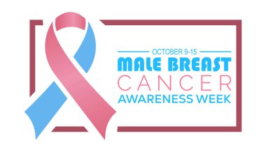 Male Breast Cancer Awareness Week is observed every year on October. Medical Healthcare Awareness concept. background, placard, banner template Vector illustration design. clipart