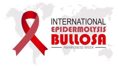 Uluslararası Epidermolysis Bullosa Farkındalık Haftası her yıl Ekim ayında kutlanır. Tıbbi Sağlık Bilinci kavramı. arkaplan, pankart, panner şablon Vektör illüstrasyon tasarımı.