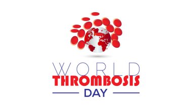 Dünya Tromboz Günü her yıl ekim ayında kutlanır. Tıbbi Sağlık Bilinci kavramı. arkaplan, pankart, panner şablon Vektör illüstrasyon tasarımı.