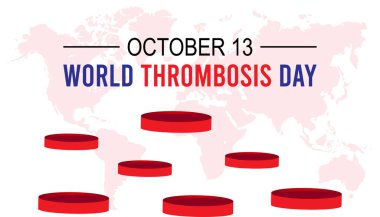 Dünya Tromboz Günü her yıl ekim ayında kutlanır. Tıbbi Sağlık Bilinci kavramı. arkaplan, pankart, panner şablon Vektör illüstrasyon tasarımı.