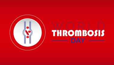 Dünya Tromboz Günü her yıl ekim ayında kutlanır. Tıbbi Sağlık Bilinci kavramı. arkaplan, pankart, panner şablon Vektör illüstrasyon tasarımı.