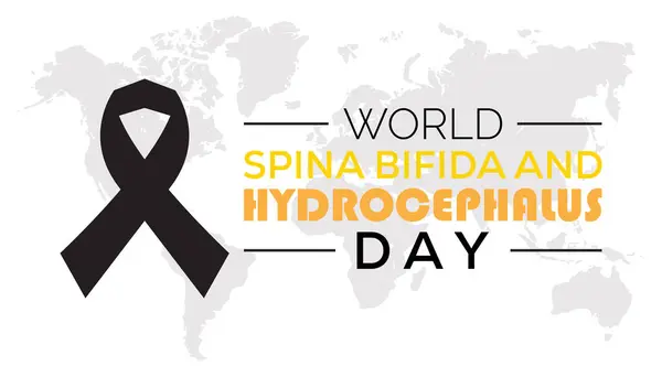 Dünya Spina Bifida ve Hidrosefali Günü her yıl ekim ayında kutlanır. Tıbbi Sağlık Bilinci kavramı. arkaplan, pankart, panner şablon Vektör illüstrasyon tasarımı.