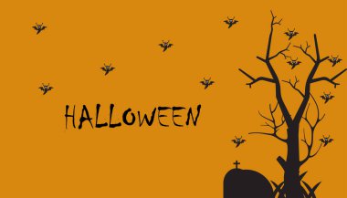 Mutlu Cadılar Bayramı. Cadılar Bayramı posteri ya da Moda Dekorasyon Cadılar Bayramı partisi için arka plan tasarımı.