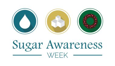 Ulusal Şeker Farkındalığı Haftası her yıl Kasım ayında gözlemlenir. Tıbbi Sağlık Bilinci kavramı. arkaplan, pankart, panner şablon Vektör illüstrasyon tasarımı.