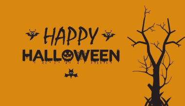 Mutlu Cadılar Bayramı. Cadılar Bayramı posteri ya da Moda Dekorasyon Cadılar Bayramı partisi için arka plan tasarımı.