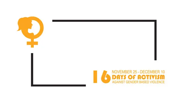 Kasım 'da her yıl cinsiyet temelli şiddete karşı 16 günlük eylemcilik gözlemleniyor. Tıbbi Sağlık Bilinci kavramı. arkaplan, pankart, panner şablon Vektör illüstrasyon tasarımı.