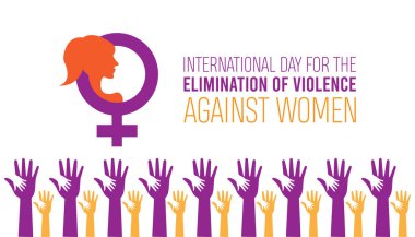 Kasım 'da her yıl Uluslararası Kadınlara Karşı Şiddet Günü kutlanır. Tıbbi Sağlık Bilinci kavramı. arkaplan, pankart, panner şablon Vektör illüstrasyon tasarımı.