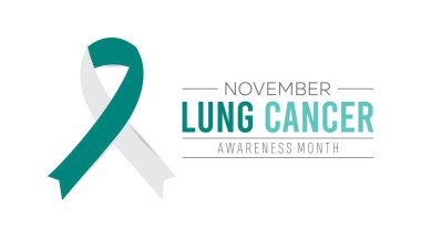 Akciğer kanseri farkındalığı ayı her yıl Kasım ayında gözlemlenir. Tıbbi Sağlık Bilinci kavramı. arkaplan, pankart, panner şablon Vektör illüstrasyon tasarımı.