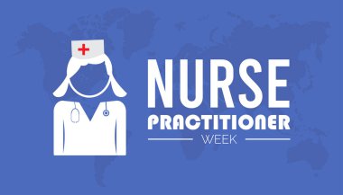 Ulusal Hemşire Uygulama Haftası her yıl Kasım ayında kutlanır. Tıbbi Sağlık Bilinci kavramı. arkaplan, pankart, panner şablon Vektör illüstrasyon tasarımı.