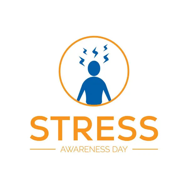 Ulusal Stres Farkındalık Günü her yıl Kasım ayında kutlanır. Tıbbi Sağlık Bilinci kavramı. arkaplan, pankart, panner şablon Vektör illüstrasyon tasarımı.
