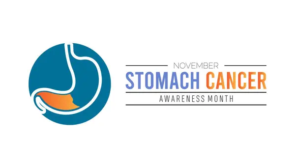 Her yıl Kasım ayında mide kanseri farkındalığı ayı gözlemlenir. Tıbbi Sağlık Bilinci kavramı. arkaplan, pankart, panner şablon Vektör illüstrasyon tasarımı.