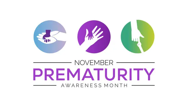 Prematüre Farkındalık Ayı her yıl Kasım ayında gözlemlenir. Tıbbi Sağlık Bilinci kavramı. arkaplan, pankart, panner şablon Vektör illüstrasyon tasarımı.