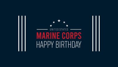 Birleşik Devletler Deniz Kuvvetleri 'nin doğum günü her yıl Kasım ayında kutlanır. Tatil farkındalığı konsepti. arkaplan, pankart, panner şablon Vektör illüstrasyon tasarımı.