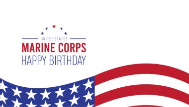 Birleşik Devletler Deniz Kuvvetleri 'nin doğum günü her yıl Kasım ayında kutlanır. Tatil farkındalığı konsepti. arkaplan, pankart, panner şablon Vektör illüstrasyon tasarımı.