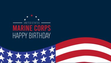 United States Marine Corps Birthday is observed every year on November. Holidays Awareness concept. background, placard, banner template Vector illustration design. clipart