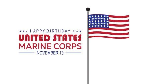 Birleşik Devletler Deniz Kuvvetleri 'nin doğum günü her yıl Kasım ayında kutlanır. Tatil farkındalığı konsepti. arkaplan, pankart, panner şablon Vektör illüstrasyon tasarımı.