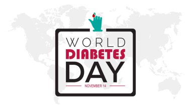 Dünya Diyabet Günü her yıl Kasım ayında kutlanır. Tıbbi Sağlık Bilinci kavramı. arkaplan, pankart, panner şablon Vektör illüstrasyon tasarımı.