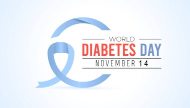 Dünya Diyabet Günü her yıl Kasım ayında kutlanır. Tıbbi Sağlık Bilinci kavramı. arkaplan, pankart, panner şablon Vektör illüstrasyon tasarımı.