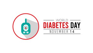 Dünya Diyabet Günü her yıl Kasım ayında kutlanır. Tıbbi Sağlık Bilinci kavramı. arkaplan, pankart, panner şablon Vektör illüstrasyon tasarımı.