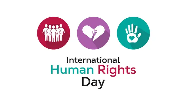 Uluslararası İnsan Hakları Günü her yıl Aralık ayında kutlanır. İnsanlar farkındalık kavramı. arkaplan, pankart, panner şablon Vektör illüstrasyon tasarımı.