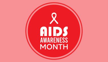 AIDS Farkındalık Ayı her yıl Aralık ayında gözlemlenmektedir. Tıbbi Sağlık Bilinci kavramı. arkaplan, pankart, panner şablon Vektör illüstrasyon tasarımı.