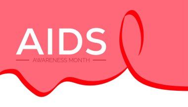 AIDS Farkındalık Ayı her yıl Aralık ayında gözlemlenmektedir. Tıbbi Sağlık Bilinci kavramı. arkaplan, pankart, panner şablon Vektör illüstrasyon tasarımı.