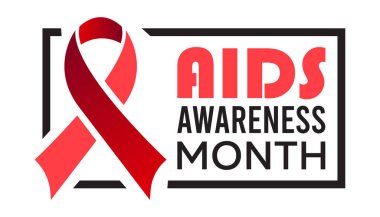 AIDS Farkındalık Ayı her yıl Aralık ayında gözlemlenmektedir. Tıbbi Sağlık Bilinci kavramı. arkaplan, pankart, panner şablon Vektör illüstrasyon tasarımı.
