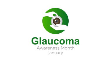 Glaucoma Farkındalık Ayı her yıl Ocak ayında gözlemlenir. Sağlık hizmeti tıbbi farkındalık konsepti. Pankart için vektör şablonu, tebrik kartı, arkaplanı olan poster.