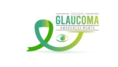 Glaucoma Farkındalık Ayı her yıl Ocak ayında gözlemlenir. Sağlık hizmeti tıbbi farkındalık konsepti. Pankart için vektör şablonu, tebrik kartı, arkaplanı olan poster.