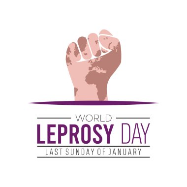 World Leprosy Day observed each year during January. Healthcare Medical Awareness concept. Vector template for banner, greeting card, poster with background. clipart